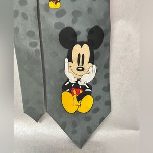 Vintage Mickey Mouse Gray Grey Tie By Cervantes Sitting Mickey Unlimited Rare